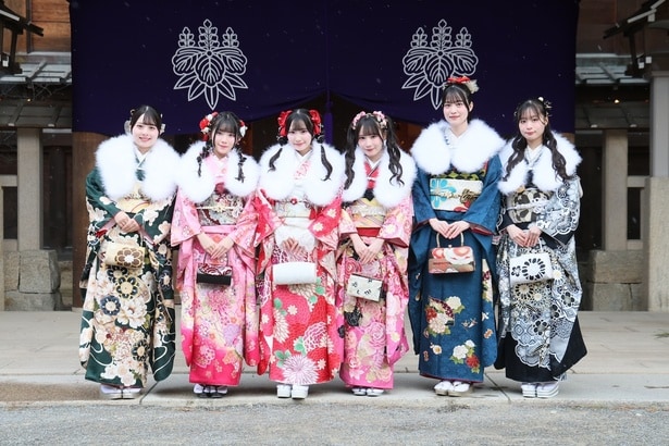 「SKE48 二十歳のつどい」に出席した福原心春、河村優愛、倉島杏実、大村杏、桒原椿、雲井紗菜