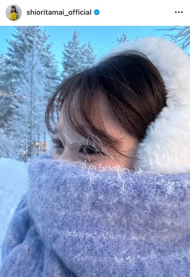 【写真】「まつ毛と前髪が凍る世界」…ももクロ・玉井詩織、目元までマフラーのショット