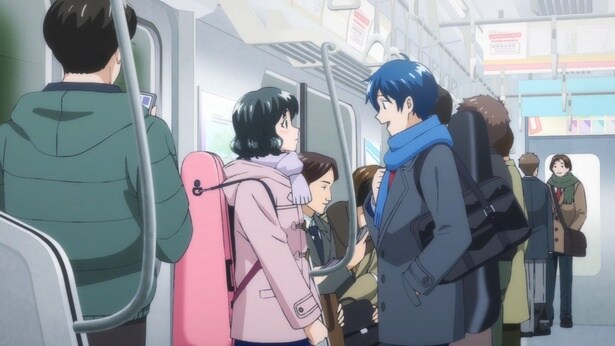 【写真】電車で“急接近”する青野とハル