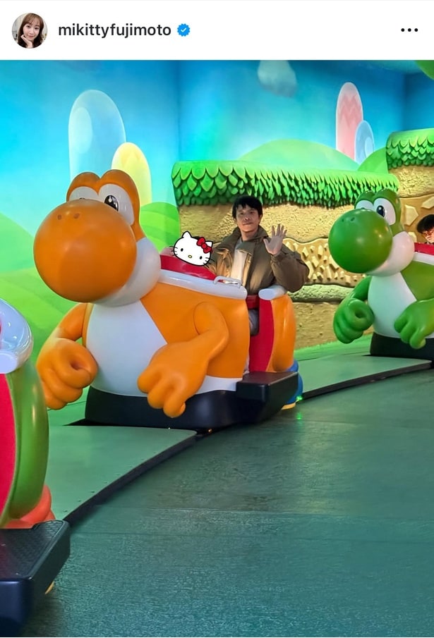 庄司智春、娘とヨッシーのアトラクションに乗る姿に「ほっこり」