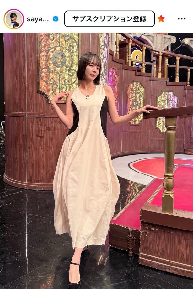 【写真】「シックでクラシック」なモノトーン“ワンピ”…岡田紗佳、ステージ衣装姿