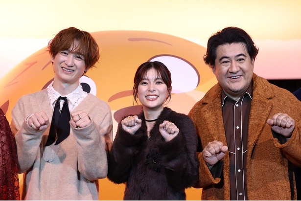 「映画『私がビーバーになる時』もふもふビーバーパーティー」に、(左から)宮田俊哉、芳根京子、小手伸也らが登壇した