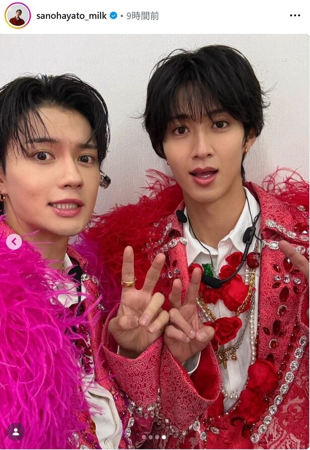 【写真】佐野勇斗、Mステ出演時の曽野舜太とのツーショット
