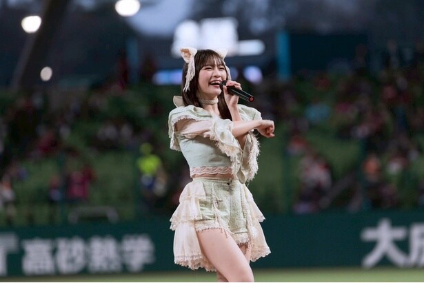 猫耳アイドル・わーすたが「ペット応援デー」で全力パフォーマンス　始球式ではメンバー対決が実現