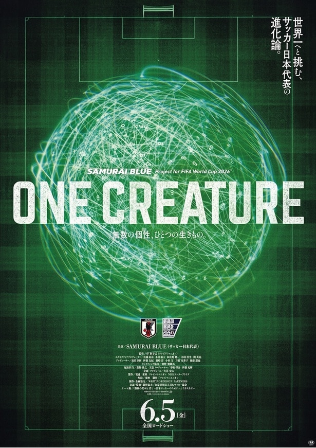 サッカー日本代表(SAMURAI BLUE)映画「ONE CREATURE」の本予告とポスタービジュアルを公開