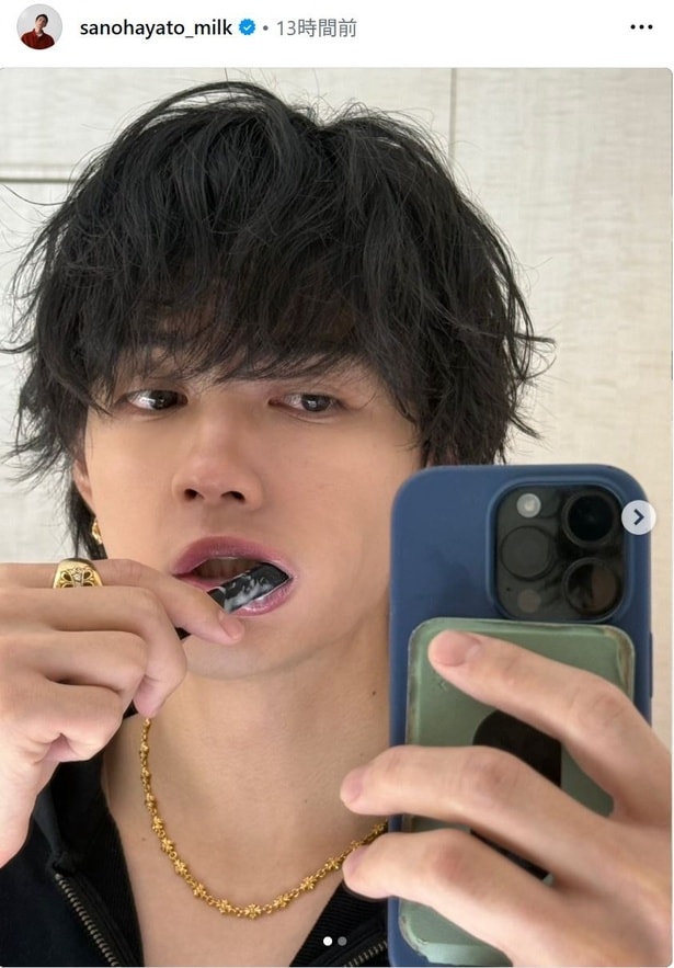 【写真】歯みがき姿がかっこいい…M!LK・佐野勇斗のオフショット