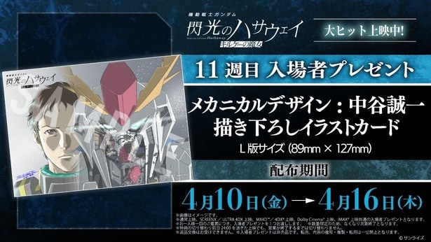＜機動戦士ガンダム 閃光のハサウェイ＞11週目入プレ発表…メカニカルデザイン担当・中谷誠一氏描き下ろしイラストカード配布