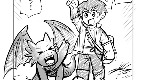 黒竜王と剣士は、実は幼なじみで…モンスターに襲われた幼少期の2人を謎のお姉さんが助ける物語に「ハッピーが輝いている」【漫画】