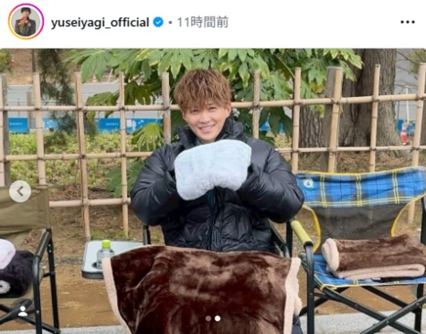 【写真】八木勇征、ドラマ撮影の休憩中の“ぬくぬく”オフショット