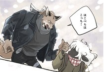 雪の町に降り立った羊と“強面”店長の出会い…小さなカフェを舞台に描かれる動物たちの日常に「癒される」【漫画】