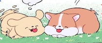 お散歩中に出会った“ドッグ”と“コーギーくん”…近況を話している姿に「平和すぎる2匹」の声【漫画】