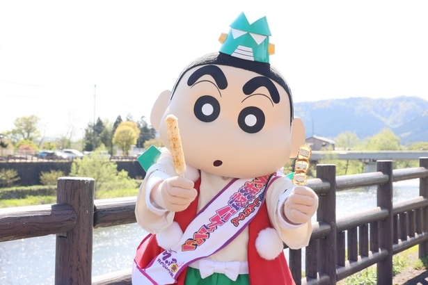 しんのすけが父・ひろしの故郷・秋田で夏の映画をPR