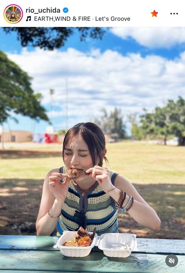 【写真】内田理央、“無我夢中”でフリフリチキン「かぶりつき」姿
