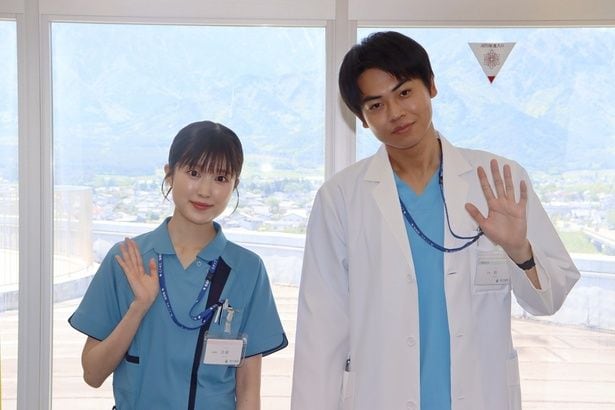 プレミアムドラマ「勿忘草の咲く町で」の取材会に出席した福本莉子、菅生新樹