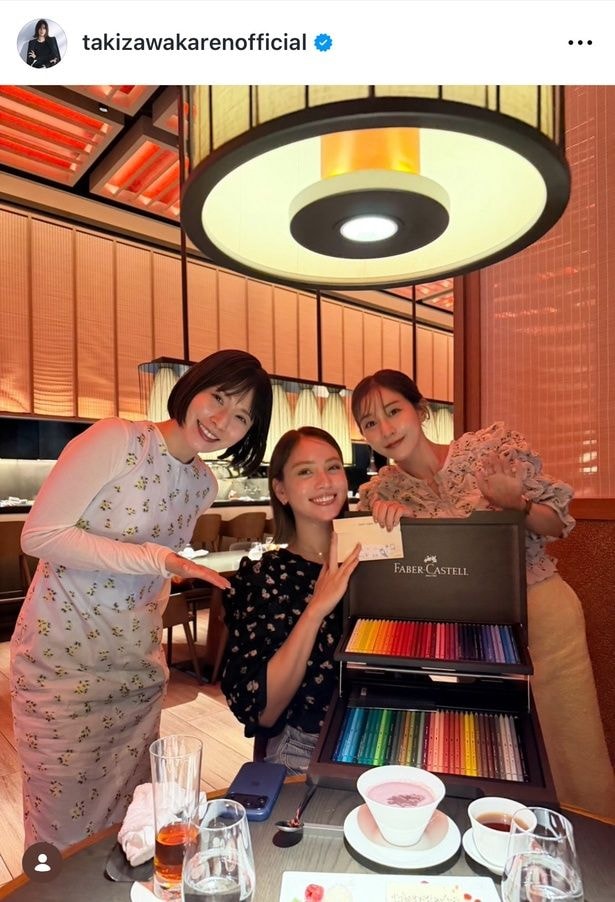 【写真】松岡茉優＆滝沢カレン＆田中みな実、ギークスメンバーで仲良し誕生日会ショット