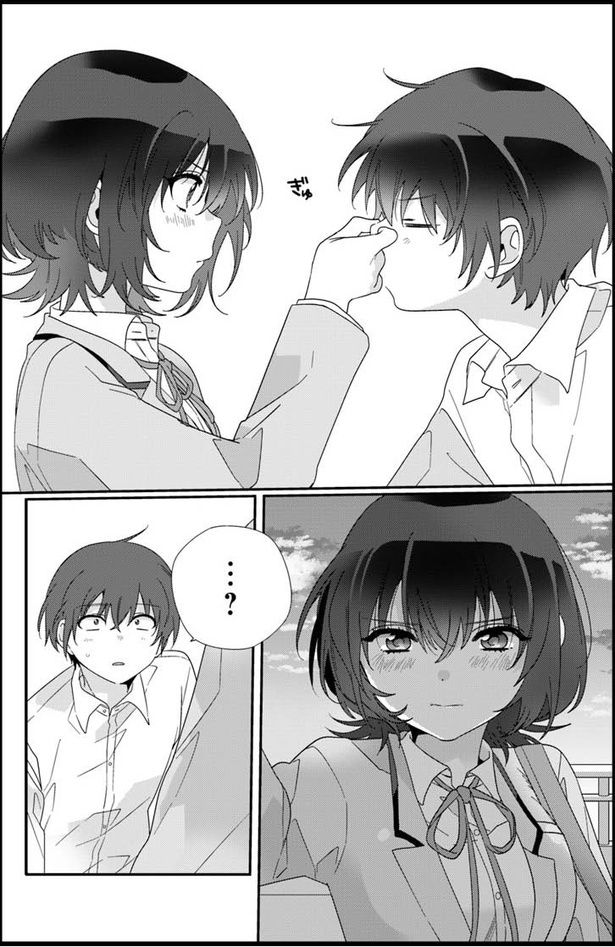 コミックス2巻のあとがきでたかた先生が褒めていた鼻つまみシーン(7話より)。この海が真樹の鼻をつまむという展開は原作にはなく、尾野先生による漫画発の名シーン。