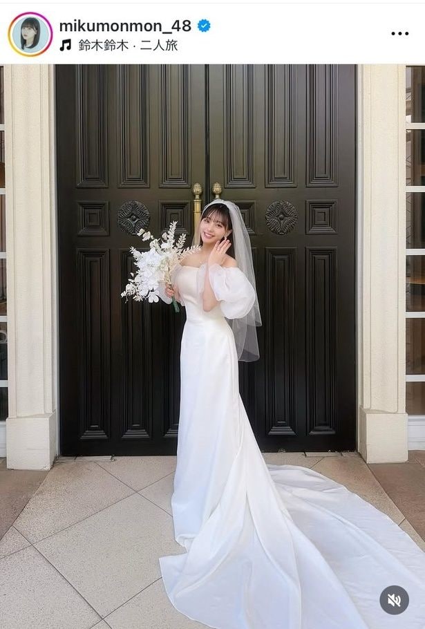 【写真】純白ウェディングドレス×左薬指のリング…田中美久、花嫁“フェイク”姿