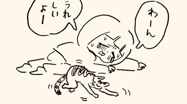 辛い時に寄り添ってくれる猫…飼い主を支える“温かい場面”に「これされたら私も泣く」と反響【漫画】