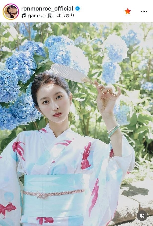 【写真】“整った”美白美顔に釘付け…ロン・モンロウ、浴衣姿