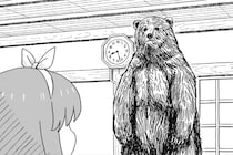 鍋を作ってルームメイトを待っていたら熊が現れて…愛らしい化け妖怪の日常に「こういうノリ好き過ぎる」【漫画】