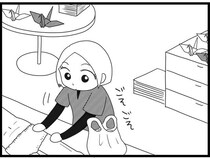 【漫画】介護士のウメ、“善意の贈り物”の処置に困る(181)フジコさんの折り鶴(前編)