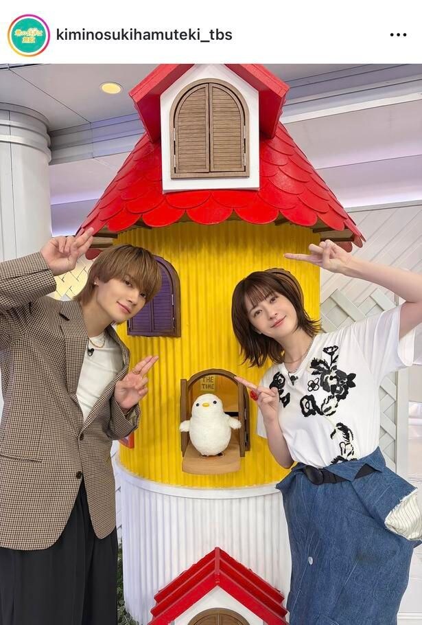 【写真】松本若菜&佐野勇斗、番宣時の笑顔の2ショットに「朝から見られて幸せ」の声