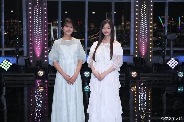音楽番組「TIF presents ONE SONG FES.」のMCを務める乃木坂46・井上和(写真右)と進行を務めるフジテレビ・原田葵アナウンサー