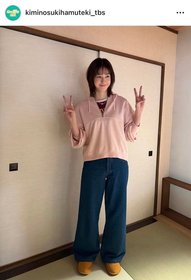 【写真】松本若菜、ピンク色のパーカー姿でにっこり「かわいい」の声