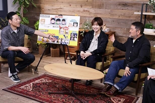 (左から)東野幸治、中村嶺亜(KEY TO LIT)、瀬下寛之氏(アニメーション監督)