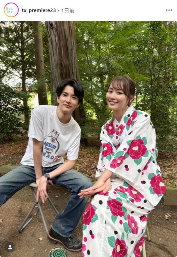 【写真】内田理央＆渡邊圭祐、お祭りシーンのオフショット