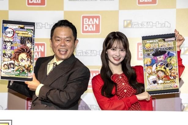 新CMに出演するダイアンの津田篤宏とAKB48の伊藤百花