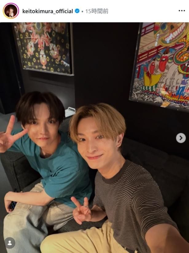 【写真】FANTASTICS・木村慧人&佐藤大樹とカメラに向かってピースサインを決める自撮りショット