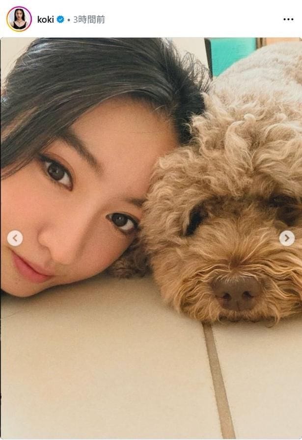 【写真】Koki,、愛犬・ルンと寄り添う“オフ感”漂う自撮りショット