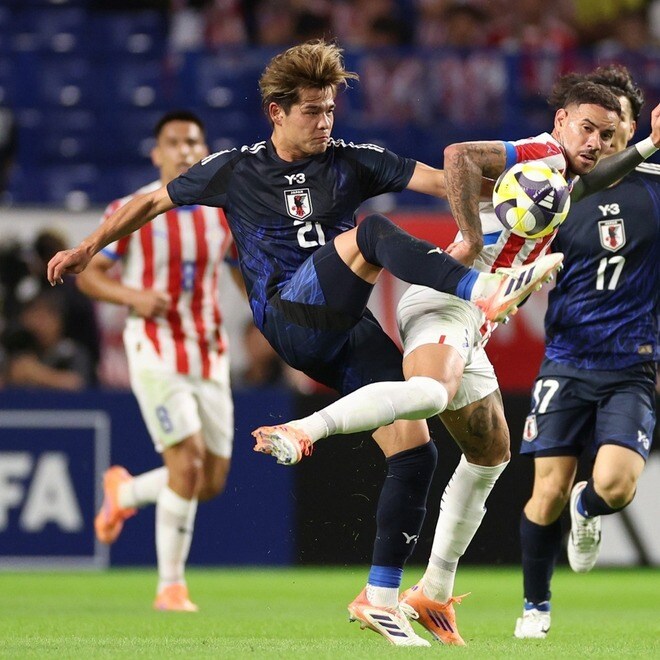 味方もべた褒めの堂々たる仕事ぶり。佐野海舟は一段階飛躍を遂げたと見ていい。ブラジル戦でも輝きを放てば本物だ【日本代表】