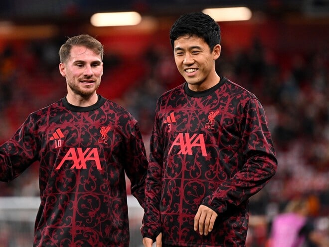 リバプールが“マージーサイド・ダービー”のスタメンを発表！ アトレティコ戦から先発４人変更、遠藤航はベンチスタート