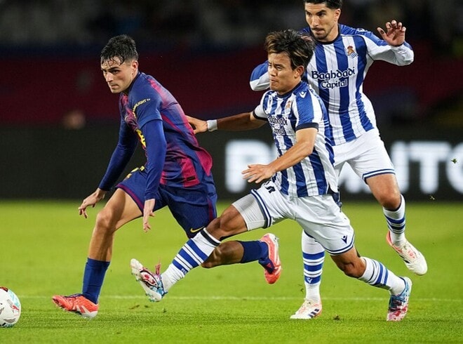 「素晴らしかった」ゴラッソならず…王者バルサに冷や汗をかかせた久保建英を地元メディアは称賛「奇跡的に同点ゴールを逃した」