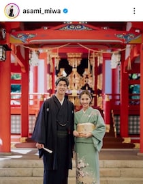 「お二人とも本当に素敵」神戸10番のモデル妻が和装２ショット公開！「ゆるやかなサコの笑顔にほっこり」など脚光