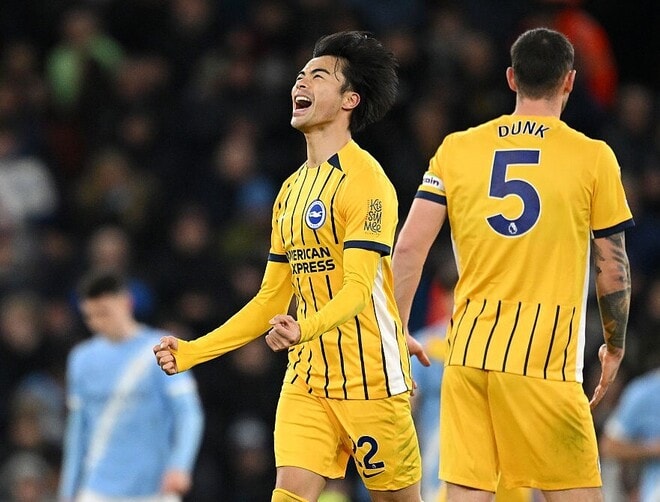 三笘薫が強豪マンC戦で衝撃のスーパーゴール！約４か月ぶりの今季２点目が同点弾、ブライトンは１－１のドロー