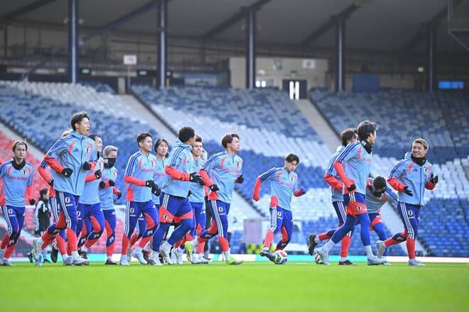 19歳MFは４日連続の欠席…日本代表がスコットランド戦の前日練習を実施