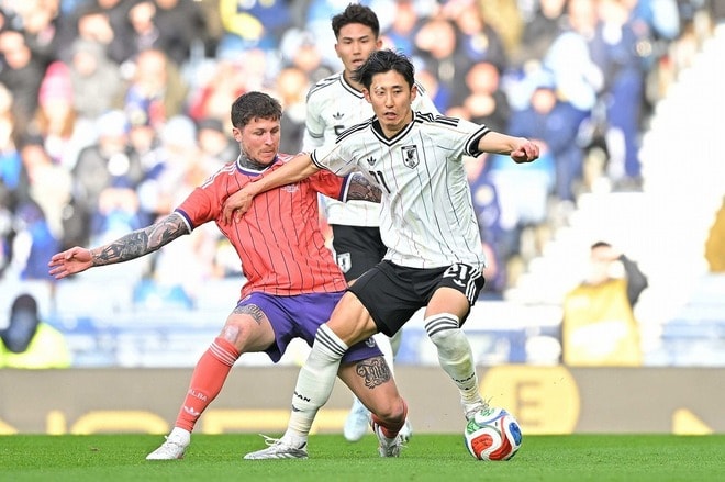 森保ジャパン、押し込むも決め切れず…田中のクロスバー直撃弾も。スコットランド戦は０－０で前半終了