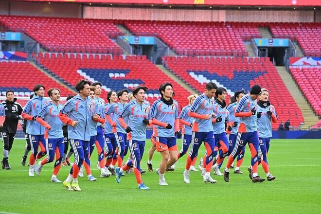 いざイングランド戦へ！日本代表が聖地ウェンブリーで前日練習を実施