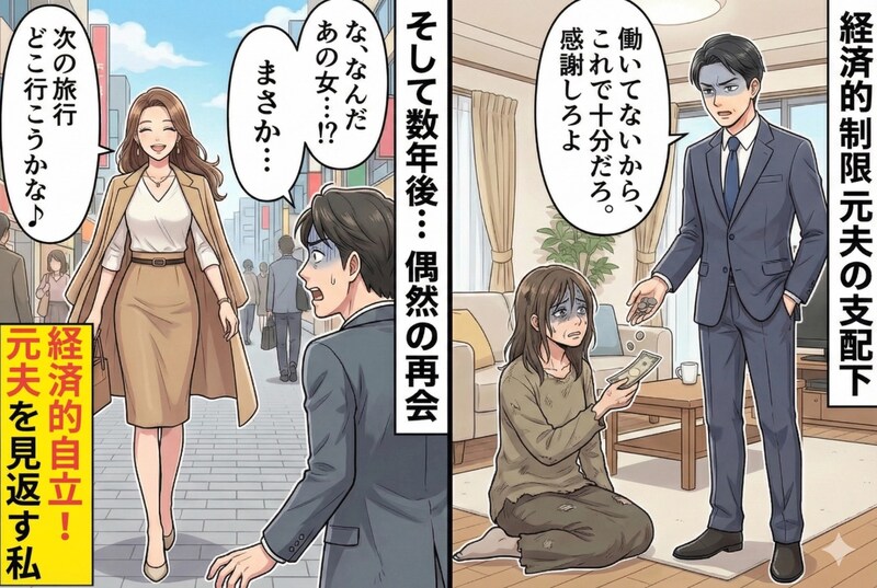 夫「働いてないから、これで十分だろ」働けない私に経済的制限をしてきた元夫→大成功した私に元夫驚愕