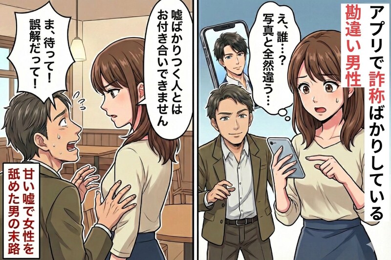 え、これも嘘！？マッチングアプリで詐称ばかりしていた勘違い男性→女性を舐めてた男性に降りかかった結末とは