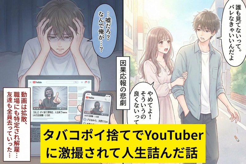 「バレなきゃいいんだよ」元カレのポイ捨てが登録者100万人のYouTuberに激撮されて人生詰んだ話