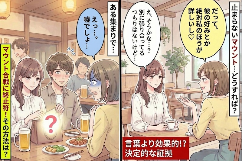 「私のほうが彼のこと分かってる♡」と張り合う女友達→彼女の前で私が見せた"ある物"で決着