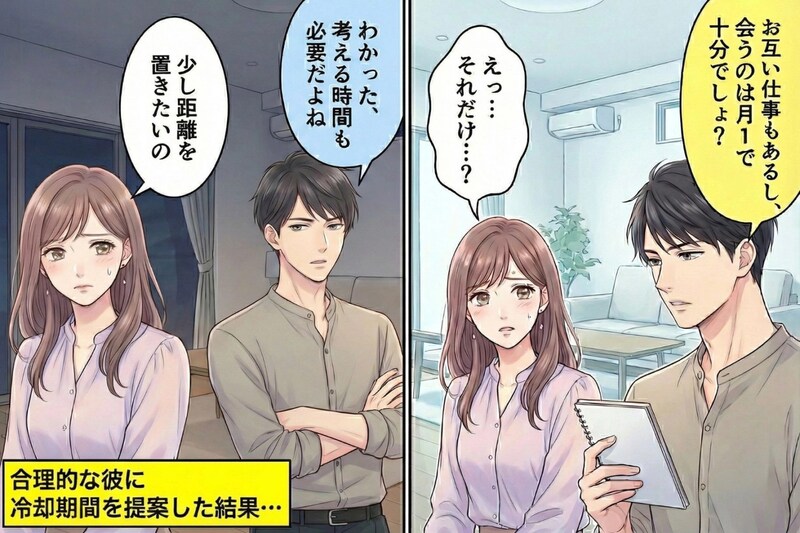 「会うのは月1で十分でしょ?」合理主義彼氏→私が距離を置いた1ヶ月後、彼の態度が180度変わった理由