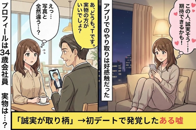 マッチングアプリで意気投合した彼「誠実が取り柄」→初デートで発覚した“ある嘘”