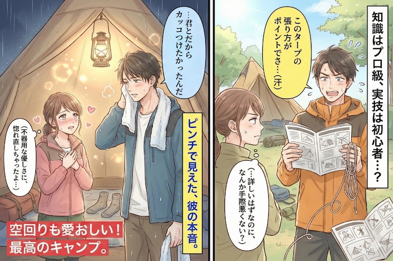 カップルでキャンプを始めたら、彼がやたら道具に詳しい→初回の大ピンチで彼の“素顔”が出て惚れ直した話