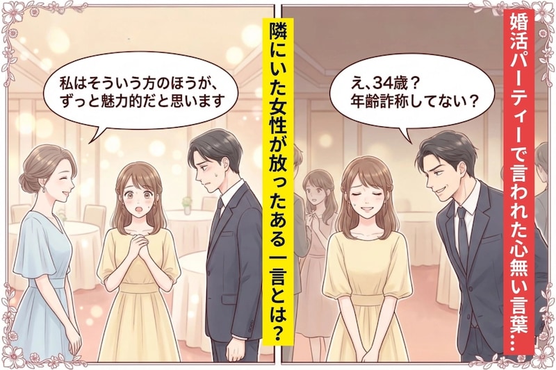 婚活パーティーで「年齢詐称してない？」と笑った男。隣の女性が"ある一言"を放った瞬間、会場が静まり返った