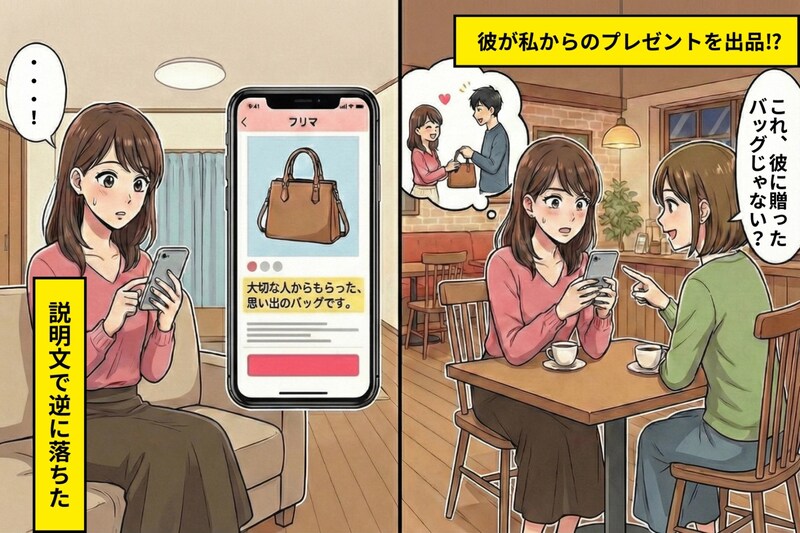 彼がフリマで私からのプレゼントを勝手に出品→怒ってページを見たら“説明文”に言葉を失った話